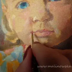 Child portrait-oil on canvas, process of painting