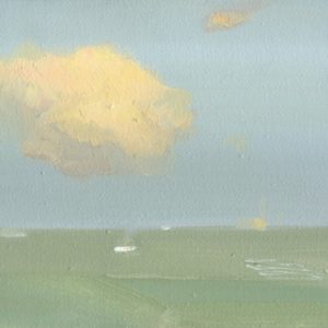 Obraz olejny - Mały pejzaż z wielką chmurą