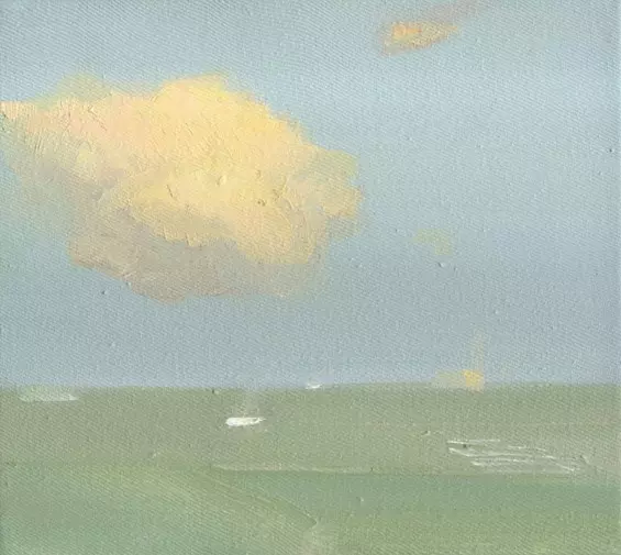 Obraz olejny - Mały pejzaż z wielką chmurą