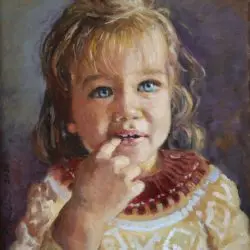 Portret małej Hani, obraz olejny na płótnie