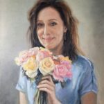 Obraz-portret, Kobieta z różami